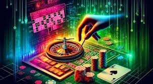 Dealer kasino live di meja permainan dengan suasana elegan